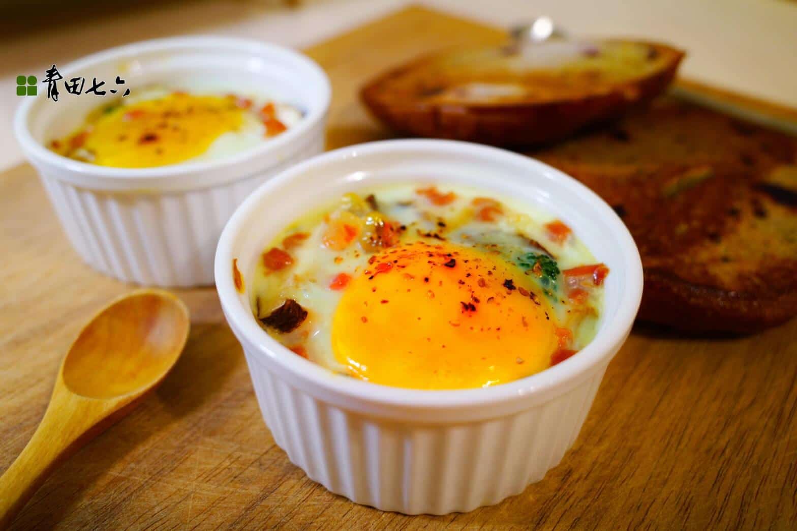 青田七六-食材料理-元氣早餐食譜｜焗烤蛋盅Eggs en Cocotte